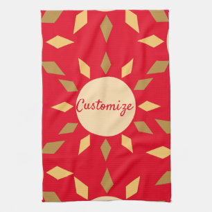 Geometrischer Sonnenkreis Thunder_Cove Geschirrtuch