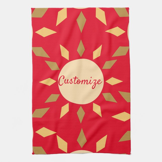 Geometrischer Sonnenkreis Thunder_Cove Geschirrtuch (Vertikal)