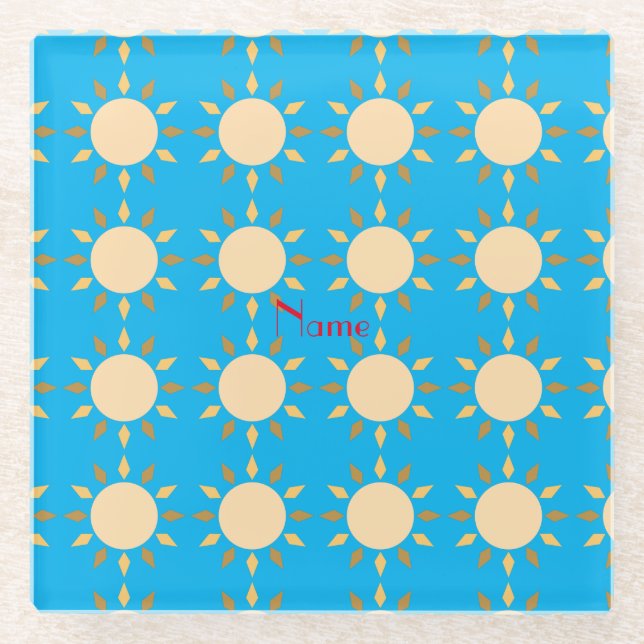 Geometrischer Sonnenkreis Thunder_Cove Glasuntersetzer (Vorderseite)