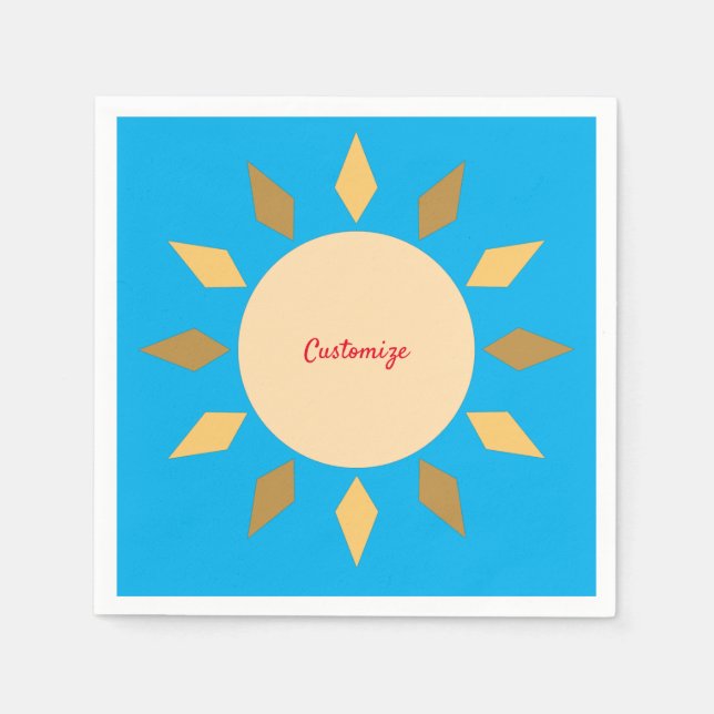 Geometrischer Sonnenkreis Thunder_Cove Serviette (Vorderseite)