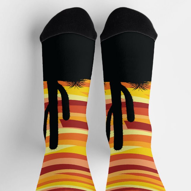 Geometrischer Sonnenuntergang Socken (Oben)