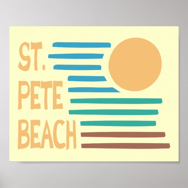 geometrischer Sonnenuntergang von St. Pete Beach F Poster (Vorne)