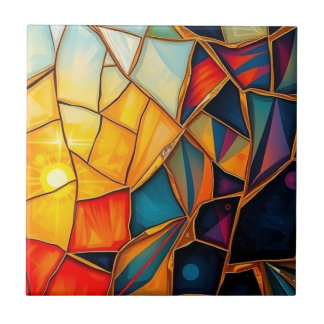 Geometrischer Spiegel B Fliese