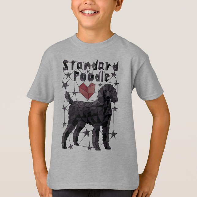 Geometrischer Standardpudel T-Shirt (Vorderseite)