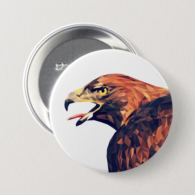 Geometrischer Steinadler Button (Vorne & Hinten)