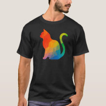Geometrischer T - Shirt für Katzen - dunkel