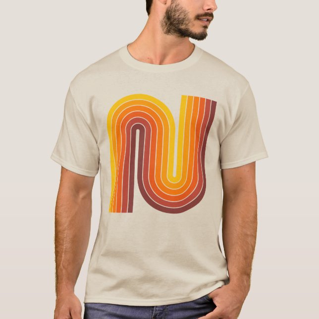 Geometrischer T - Shirt für Retro-Stile der 1970er (Vorderseite)