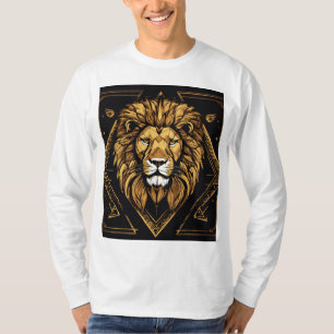 Geometrischer T - Shirt Lion Halftone: Dicke Textu