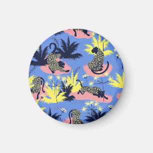 Geometrischer Tiger, Leopard: Kindermuster. Magnet