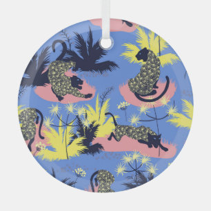 Geometrischer Tiger, Leopard: Kindermuster. Ornament Aus Glas