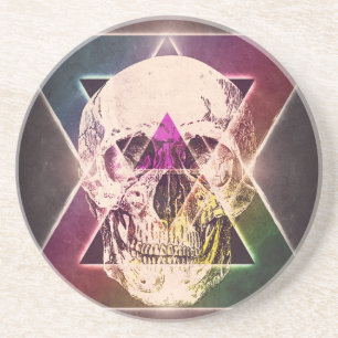 Geometrischer Totenkopf Getränkeuntersetzer