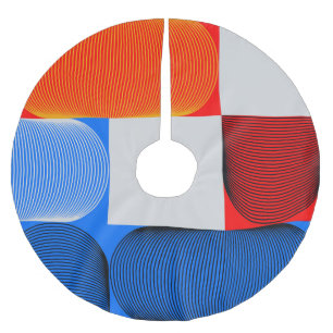 Geometrischer Übergang: abstraktes Vintages Muster Polyester Weihnachtsbaumdecke