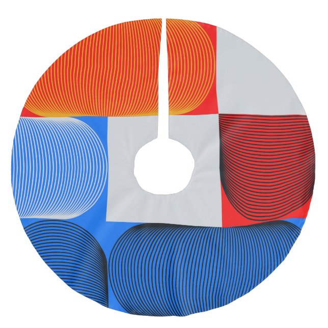 Geometrischer Übergang: abstraktes Vintages Muster Polyester Weihnachtsbaumdecke (Vorderseite)