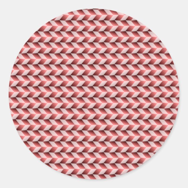 geometrischer Untersetzer, rot und rosa Runder Aufkleber (Vorderseite)