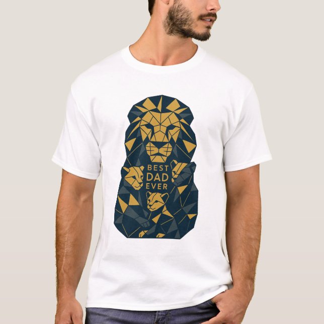 Geometrischer Vater mit Cubs Bester Vater T-Shirt (Vorderseite)