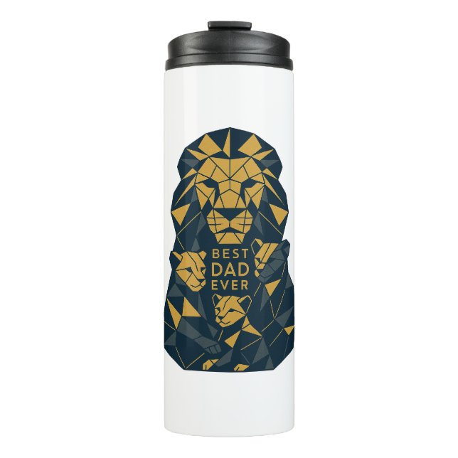 Geometrischer Vater mit Cubs Bester Vater Thermosbecher (Vorderseite)