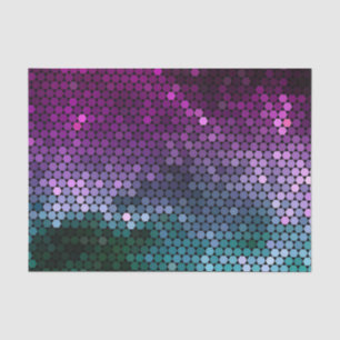 geometrischer Verlauf mit Hexagon Lila und blau-gr Seidenpapier