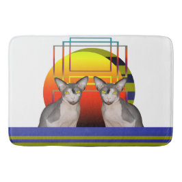 Geometrischer verrückter Katzenentwurf Sphynx Badematte