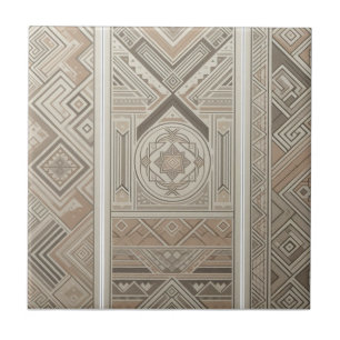 Geometrischer Vintage-Chic Haferbrei-Weichschwarz Fliese