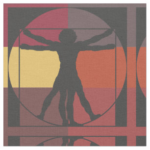 Geometrischer Vitruvian Mann Stoff