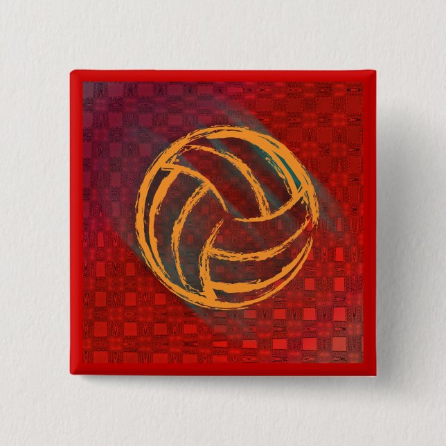 Geometrischer Volleyball-Knopf Button (Vorderseite)