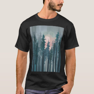 Geometrischer Wald T-Shirt