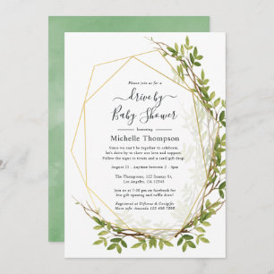 Geometrischer Wasserfarbenantrieb durch Dusche Einladung