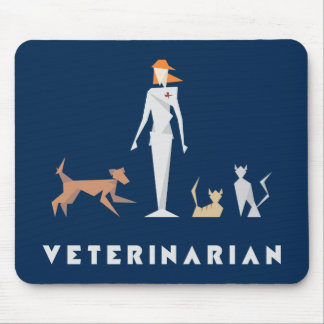 Geometrischer weiblicher Tierarzt Mousepad