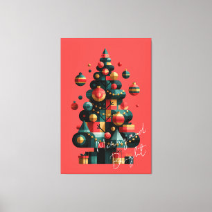 Geometrischer Weihnachtsbaum Leinwanddruck