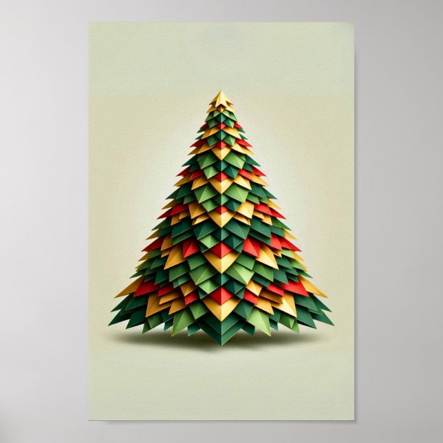 Geometrischer Weihnachtsbaum Poster (Vorne)