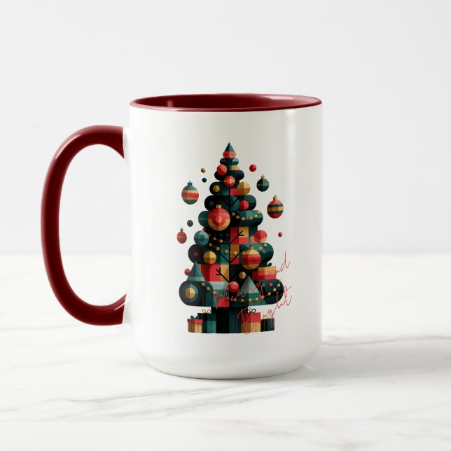 Geometrischer Weihnachtsbaum Tasse (Links)