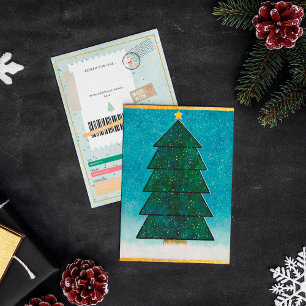 Geometrischer Weihnachtsbaum Ticket Familien Gesch