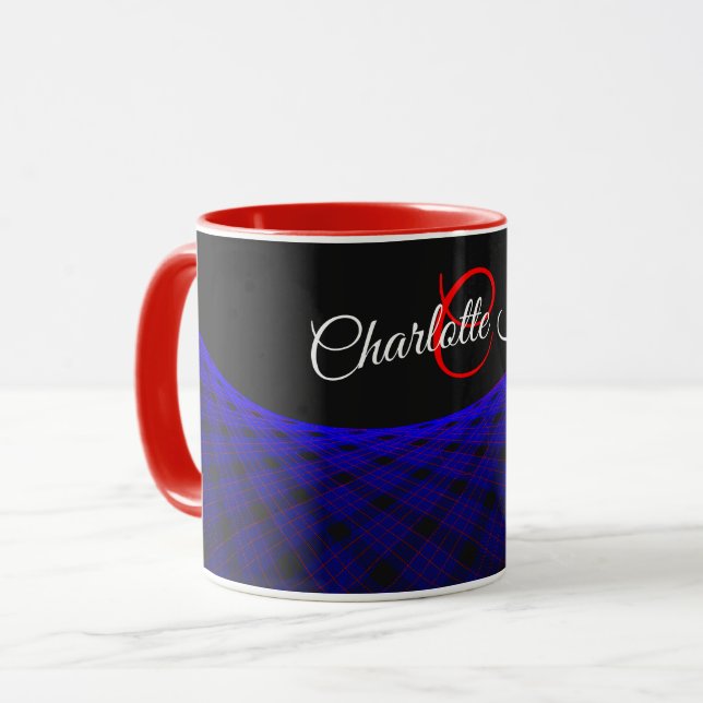 Geometrischer Weltraumteppich-Kaffeebecher Tasse (Vorderseite Links)