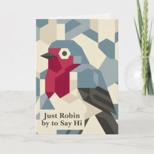 Geometrischer Winter Roter Robin Witty Weihnacht Feiertagskarte