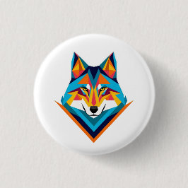Geometrischer Wolf Button