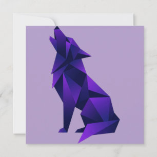 Geometrischer Wolf im Origami-Stil modernes Tier Einladung
