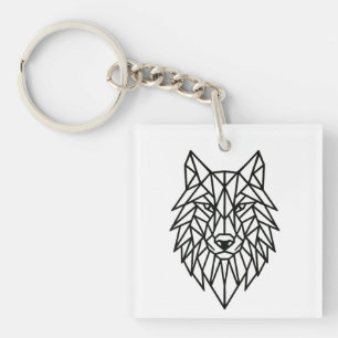 Geometrischer Wolf-Schlüsselanhänger Schlüsselanhänger