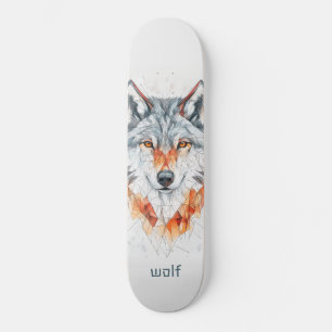 Geometrischer Wolf Skateboard