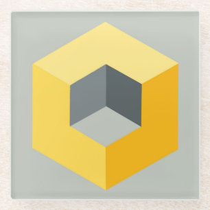 "Geometrischer Würfel Design Glasuntersetzer