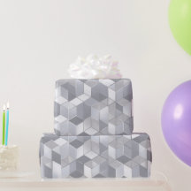 Geometrischer Würfel Grau Silber Abstraktes Muster