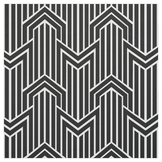 Geometrischer Zickzack Art-Deco-Stil Stoff (Muster)