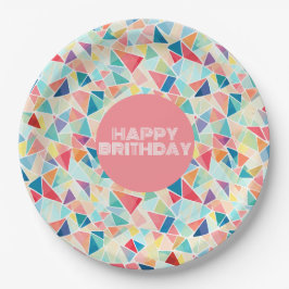 Geometrisches 2K-Muster für Flip Flops Pappteller