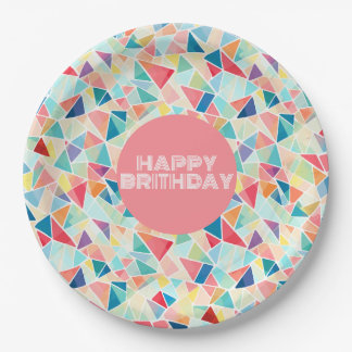 Geometrisches 2K-Muster für Flip Flops Pappteller