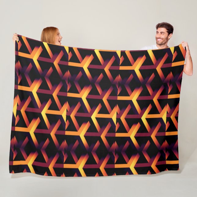 Geometrisches 3D-Optik-Illusionsmuster-Fleece-Deck Fleecedecke (Beispiel)