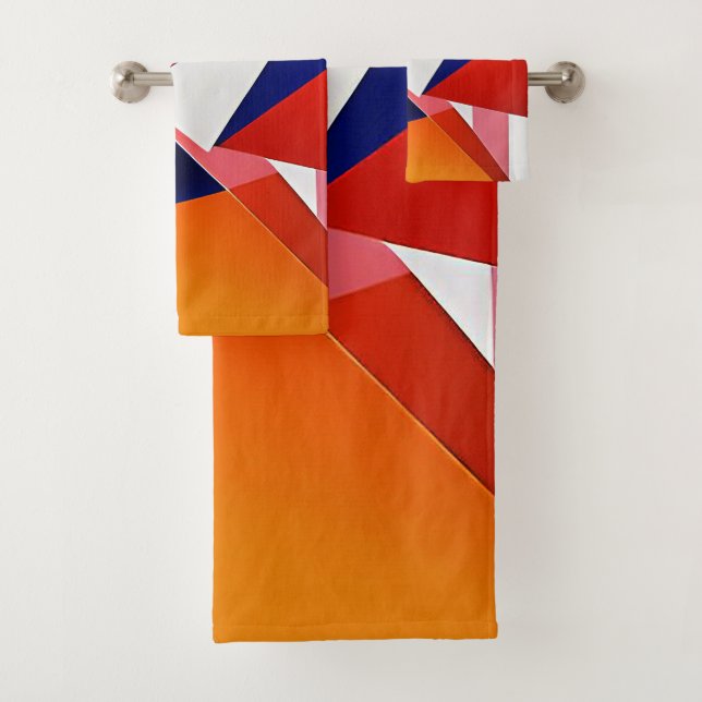Geometrisches Abstrackt Badhandtuch Set (Insitu)