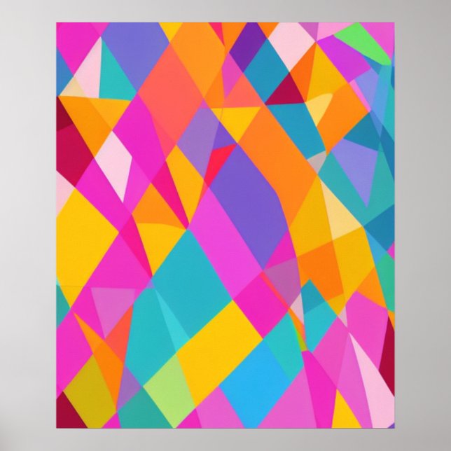 Geometrisches Abstrakt Art AI Art Poster (Vorne)