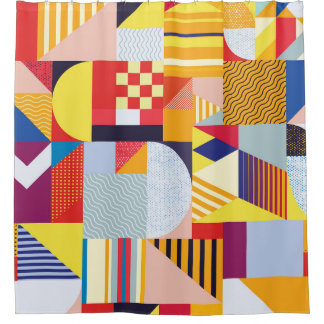 Geometrisches Abstrakt dekoratives Vintages Muster Duschvorhang