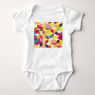 Geometrisches, abstrakt nahtloses Vintages Design. Baby Strampler