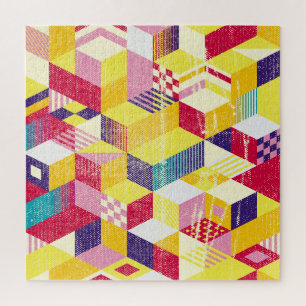 Geometrisches, abstrakt nahtloses Vintages Design. Puzzle