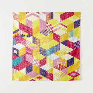 Geometrisches, abstrakt nahtloses Vintages Design. Wandteppich